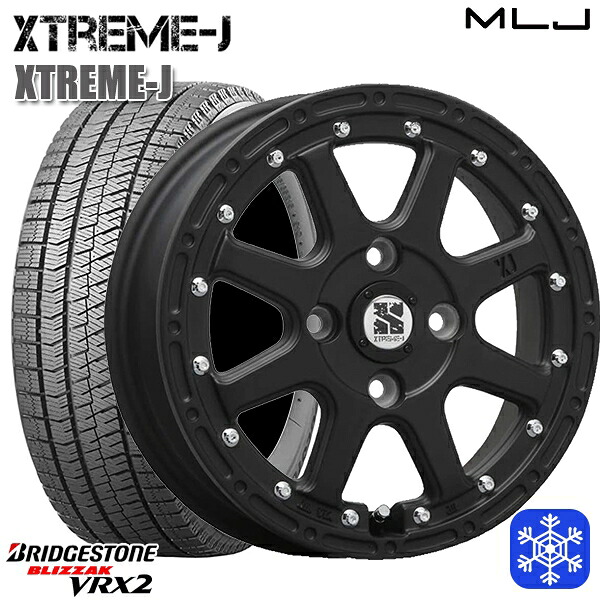 165/65R15 タフト ソリオ 2023～2024年製 ブリヂストン ブリザック VRX2 MLJ エクストリームJ フラットブラック 15インチ 4.5J 4H100 スタッドレスタイヤホイール4本セット｜エムオートギャラリー