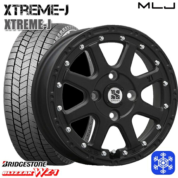 165/65R15 タフト ソリオ 2025～2026年製 ブリヂストン ブリザック WZ1 MLJ エクストリームJ フラットブラック 15インチ 4.5J 4H100 スタッドレスタイヤホイール4本セット｜エムオートギャラリー 80,575円