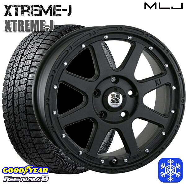 205/65R16 ヤリスクロス 2024～2025年製 グッドイヤー アイスナビ8 NAVI8 MLJ エクストリームJ フラットブラック 16インチ 7.0J 5H114.3 新品 スタッドレス1台分4本セット
