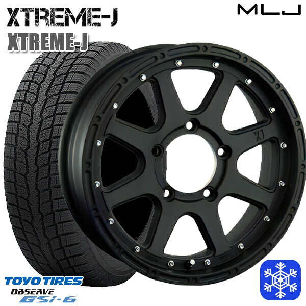 【新品 スタッドレス1台分4本セット】 215/70R16 100Q ジムニー 2022～2023年製 トーヨー オブザーブ GSi-6 MLJ エクストリームJ フラットブラック 16インチ 5.5J 5H139.7