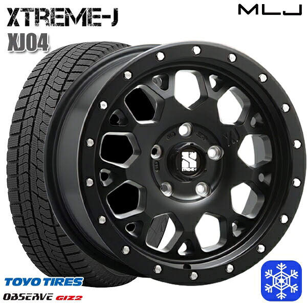 205/65R16 ヤリスクロス 28系セレナ 2023~2024年製 トーヨー オブザーブ ギズ2 MLJ エクストリームJ XJ04 サテンブラック 16インチ 7.0J 5H114.3 スタッドレスタイヤホイール4本セット|エムオートギャラリー
