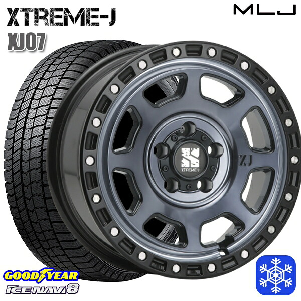 【新品 スタッドレス1台分4本セット】 215/60R16 ヤリスクロス ヴェゼル 2024～2025年製 グッドイヤー アイスナビ8 NAVI8 MLJ エクストリームJ XJ07 GB/マシンインディゴ 16インチ 7.0J 5H114.3