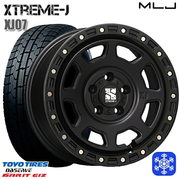 【新品 スタッドレス1台分4本セット】 225/50R17 アテンザスポーツ エスティマ 2022年製 トーヨー ガリット ギズ MLJ エクストリームJ XJ07 サテンブラック 17インチ 8.0J 5H114.3