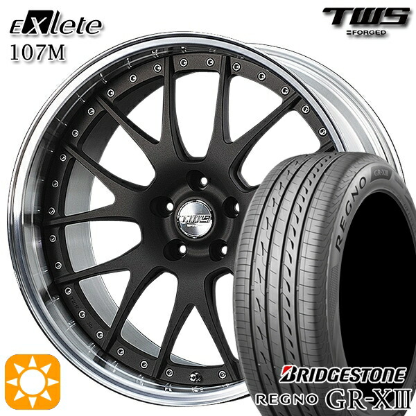 アウディ Q5/SQ5(FY/8R) 235/55R19 101V ブリヂストン レグノ GR-X3 TWS EXlete 107M フラットショットブラック 19インチ 8.0J 5H112 サマータイヤホイールセット