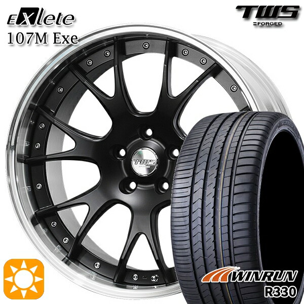 【取付対象】BMW G42 G20/G21 F) 225/35R20 93W XL R) 245/30R20 95W XL ウィンラン R330 TWS EXlete 107M Exe フラットブラック 20インチ 8.5J 9.5J 5H112 サマータイヤホイールセット ｜エムオートギャラリー