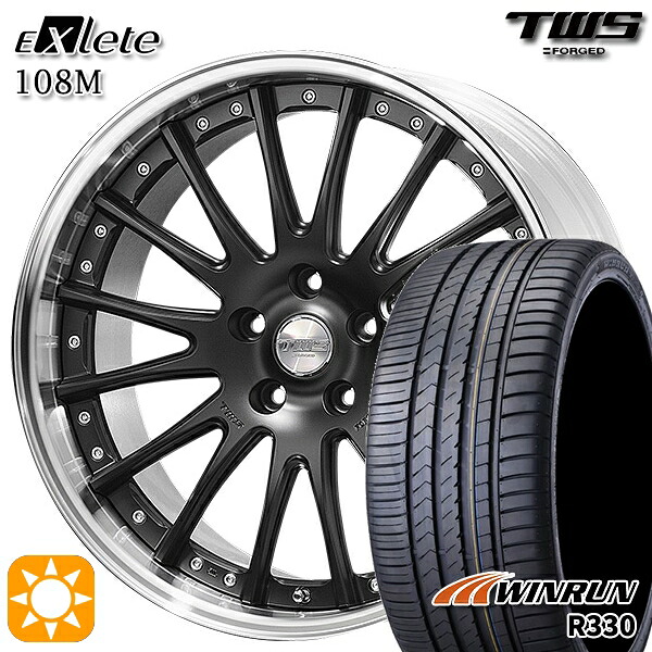 【取付対象】BMW X1 F48 225/45R19 96W XL ウィンラン R330 TWS EXlete 108M フラットブラック 19インチ 8.0J 5H112 サマータイヤホイールセット ｜エムオートギャラリー 278,001円