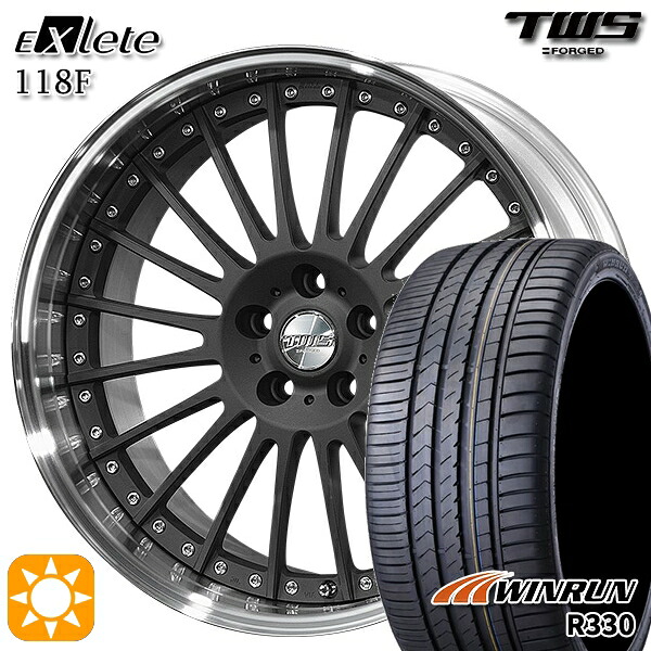 【取付対象】アウディ A6/A7(F2) 245/45R19 102W XL ウィンラン R330 TWS EXlete 118F フラットショットブラック 19インチ 8.0J 5H112 サマータイヤホイールセット |エムオートギャラリー