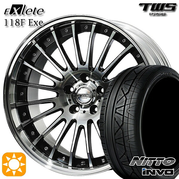 【取付対象】アウディ Q5/SQ5 255/45R20 101W ニットー インヴォ INVO TWS EXlete 118F Exe グロスブラックアルマイト/カットフィニッシュ 20インチ 8.5J 5H112 サマータイヤホイールセット