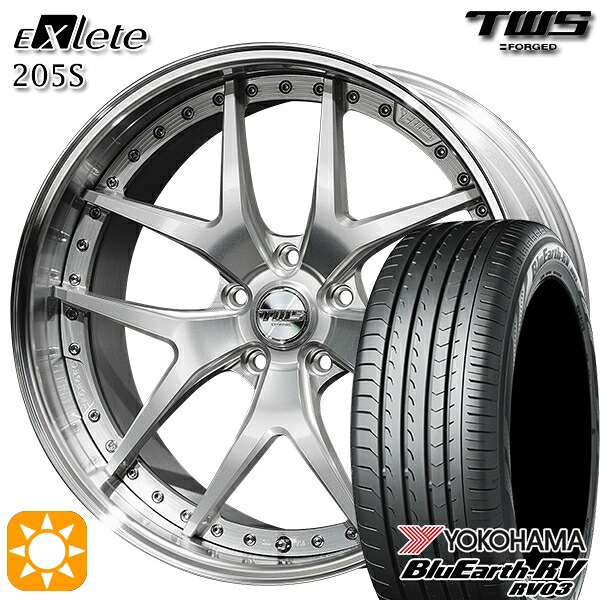 【取付対象】アウディ A6/A7(F2) 245/45R19 102W XL ヨコハマ ブルーアース RV03 TWS EXlete 205S シルバーパールアルマイト 19インチ 8.0J 5H112 サマータイヤホイールセット ｜エムオートギャラリー