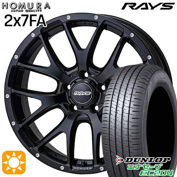 【取付対象】215/45R18 93W XL ダンロップ エナセーブ EC204 RAYS 2X7 FA BOL 18インチ 7.5J 5H114.3 サマータイヤホイールセット