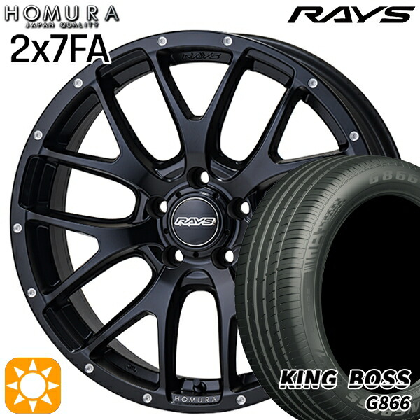 【取付対象】225/50R18 99W XL キングボス G866 RAYS 2X7 FA BOL 18インチ 7.5J 5H114.3 サマータイヤホイールセット