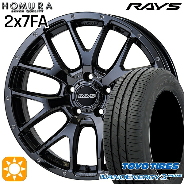 【取付対象】マークX スカイライン 225/45R18 91W トーヨー ナノエナジー3プラス RAYS 2X7 FA YNL 18インチ 7.5J 5H114.3 サマータイヤホイールセット