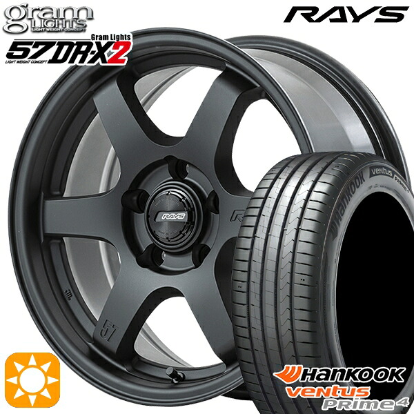 【取付対象】195/60R16 89V ハンコック veNtus PRime4 K135 RAYS グラムライツ 57DR-X2 B2 16インチ 7.0J 5H114.3 サマータイヤホイールセット