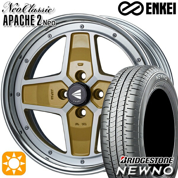 【取付対象】195/50R16 84V ブリヂストン ニューノ ENKEI ネオクラシック アパッチ2 ネオ [Hi Disk] マシニングゴールド 16インチ 6.0J 4H100 サマータイヤホイールセット 124,550円