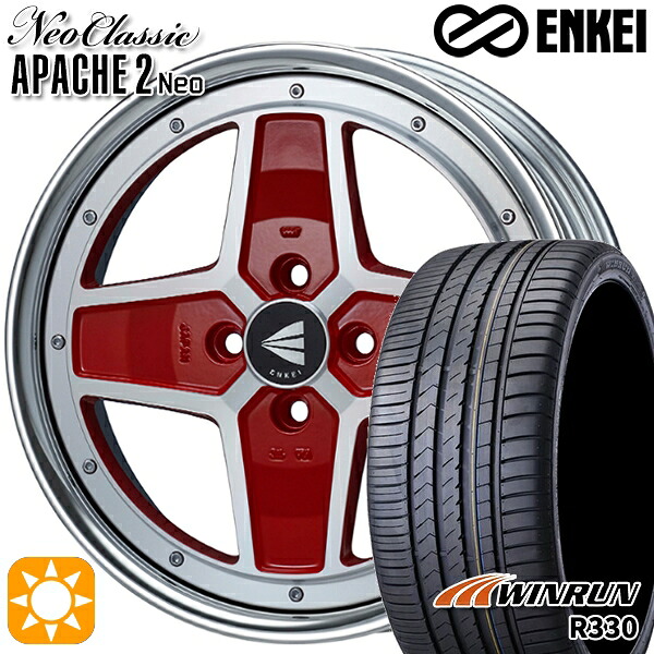 【取付対象】スイフト 215/40R17 87W XL ウィンラン R330 ENKEI ネオクラシック アパッチ2 ネオ [Lo Disk] マシニングレッド 17インチ 6.5J 4H100 サマータイヤホイールセット ｜エムオートギャラリー