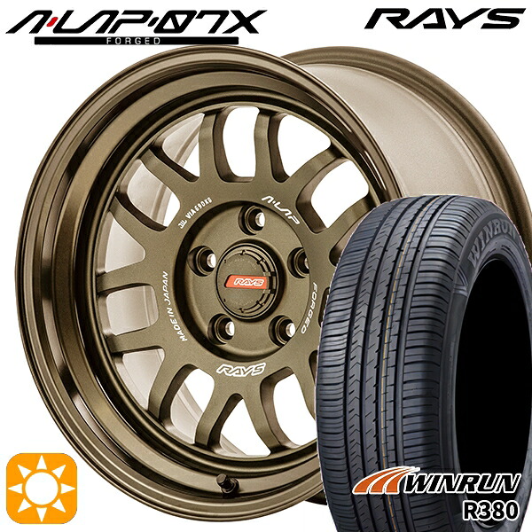 【取付対象】セレナ ラフェスタ 195/60R16 89H ウィンラン R380 RAYS A-LAP 07X BR 16インチ 7.0J 5H114.3 サマータイヤホイールセット |エムオートギャラリー