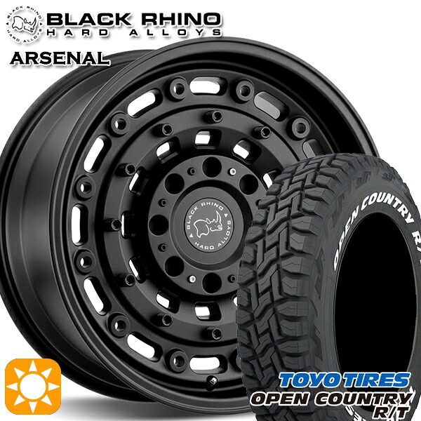 【取付対象】285/60R18 116Q トーヨー オープンカントリー R/T ホワイトレター ブラックライノ ARSENAL アーセナル TEXTURED MATTEBLACK 18インチ 8.0J 5H127 サマータイヤホイールセット