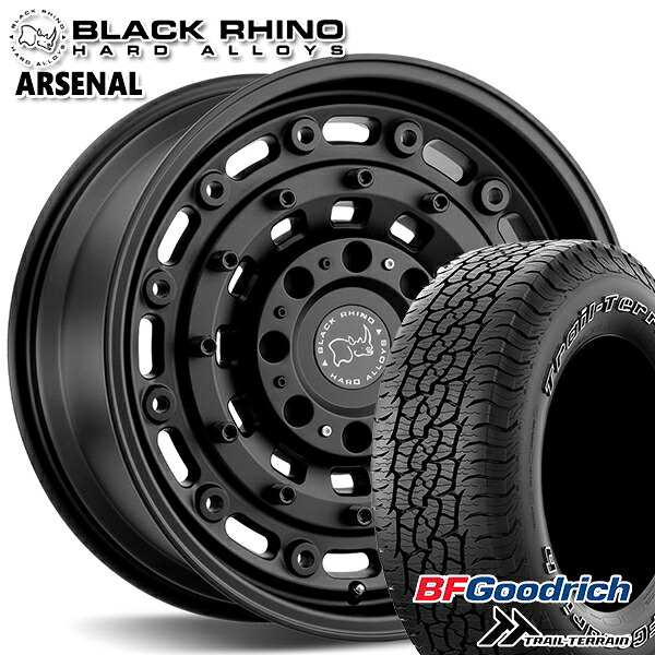 【取付対象】JEEPラングラー 265/65R17 112T ORWL BFグッドリッチ トレールテレーン ブラックライノ ARSENAL アーセナル TEXTURED MATTEBLACK 17インチ 8.0J 5H127 サマータイヤホイールセット