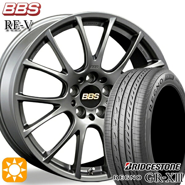 【取付対象】C-HR カローラクロス 225/45R19 96W XL ブリヂストン レグノ GR-X3 BBS RE-V マットグレイ（MGR） 19インチ 8.5J 5H114.3 サマータイヤホイールセット