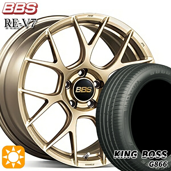【取付対象】235/50R18 101W XL キングボス G866 BBS RE-V7 ゴールド(GL) 18インチ 8.0J 5H114.3 サマータイヤホイールセット |エムオートギャラリー