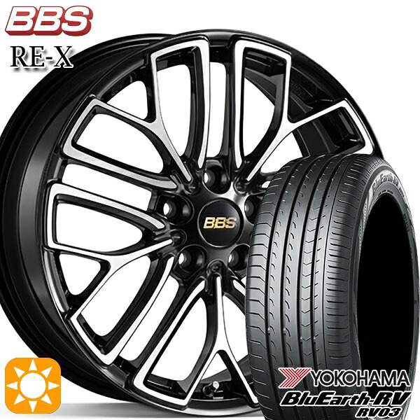 【取付対象】C-HR ヴェゼル 225/50R18 95V ヨコハマ ブルーアース RV03 BBS RE-X ブラックダイヤカット（BKD） 18インチ 8.0J 5H114.3 サマータイヤホイールセット ｜エムオートギャラリー