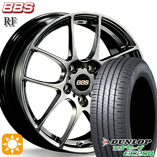 【取付対象】225/45R18 95W XL ダンロップ エナセーブ EC204 BBS RF ダイヤモンドブラック（DB） 18インチ 7.5J 5H114.3 サマータイヤホイールセット