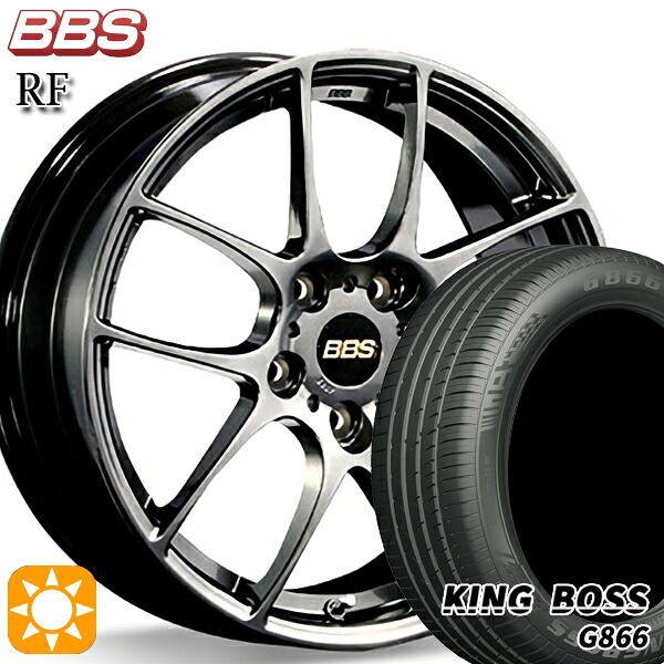 【取付対象】215/55R17 98W XL キングボス G866 BBS RF ダイヤモンドブラック（DB） 17インチ 7.0J 5H100 サマータイヤホイールセット ｜エムオートギャラリー
