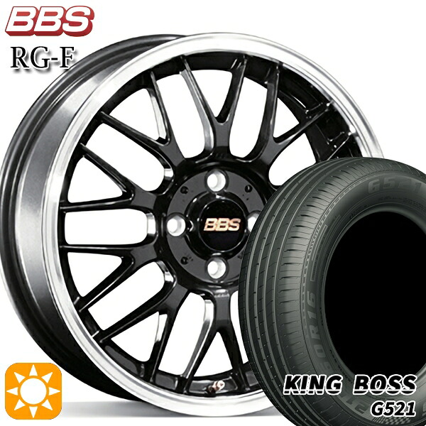 【取付対象】215/60R16 95V キングボス G521 BBS RG-F ブルーブラックダイヤカット（BBD） 16インチ 7.0J 5H114.3 サマータイヤホイールセット