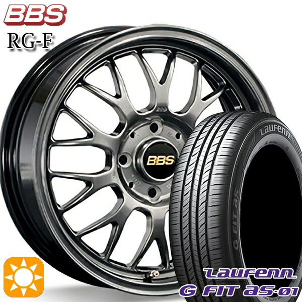 【取付対象】マツダ2 ノート 195/55R16 87V ラウフェン G FIT as-01 LH42 BBS RG-F ダイヤモンドブラック（DB） 16インチ 7.0J 4H100 サマータイヤホイールセット