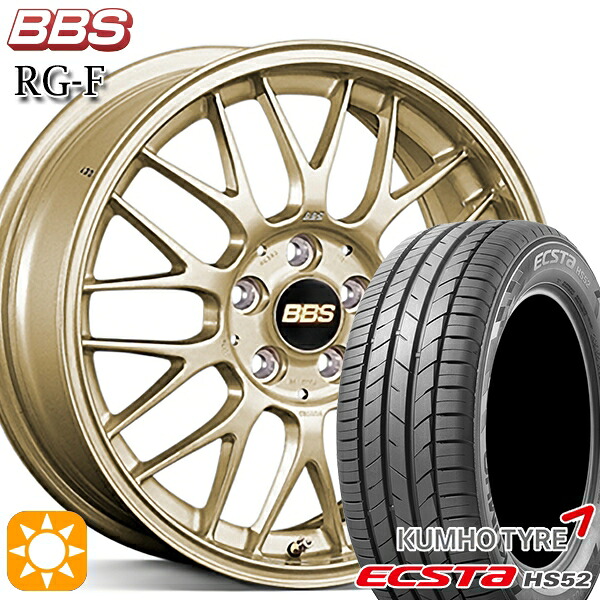 【取付対象】アクア ヤリス 195/50R16 88V XL クムホ エクスタ HS52 BBS RG-F ゴールド(GL) 16インチ 6.5J 4H100 サマータイヤホイールセット |エムオートギャラリー