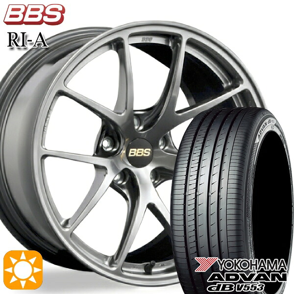 【取付対象】ジェイド アクセラ 225/40R18 92W XL ヨコハマ アドバンデシベル V553 BBS RI-A ダイヤモンドブラック(DB) 18インチ 7.5J 5H114.3 サマータイヤホイールセット |エムオートギャラリー