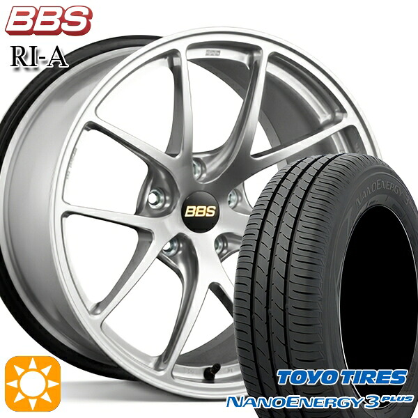 【取付対象】225/45R18 91W トーヨー ナノエナジー3プラス BBS RI-A ダイヤモンドシルバー(DS) 18インチ 7.5J 5H114.3 サマータイヤホイールセット |エムオートギャラリー