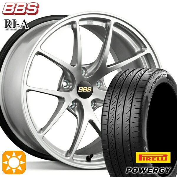 【取付対象】225/45R18 95W XL ピレリ パワジー BBS RI-A ダイヤモンドシルバー（DS） 18インチ 8.0J 5H114.3 サマータイヤホイールセット
