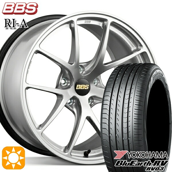 【取付対象】C-HR ヴェゼル 225/50R18 95V ヨコハマ ブルーアース RV03 BBS RI-A ダイヤモンドシルバー（DS） 18インチ 8.0J 5H114.3 サマータイヤホイールセット ｜エムオートギャラリー