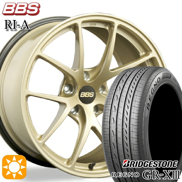 【取付対象】20/30系アルファード ヴェルファイア 235/50R18 101V XL ブリヂストン レグノ GR-X3 BBS RI-A ゴールド(GL) 18インチ 8.0J 5H114.3 サマータイヤホイールセット |エムオートギャラリー