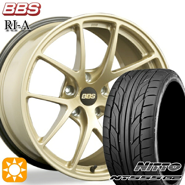 【取付対象】225/45R18 95Y XL ニットー NT555 G2 BBS RI-A ゴールド（GL） 18インチ 8.0J 5H114.3 サマータイヤホイールセット