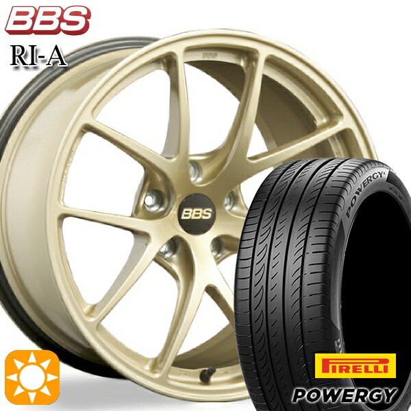 【取付対象】C-HR ヴェゼル 225/50R18 95W ピレリ パワジー BBS RI-A ゴールド（GL） 18インチ 8.0J 5H114.3 サマータイヤホイールセット