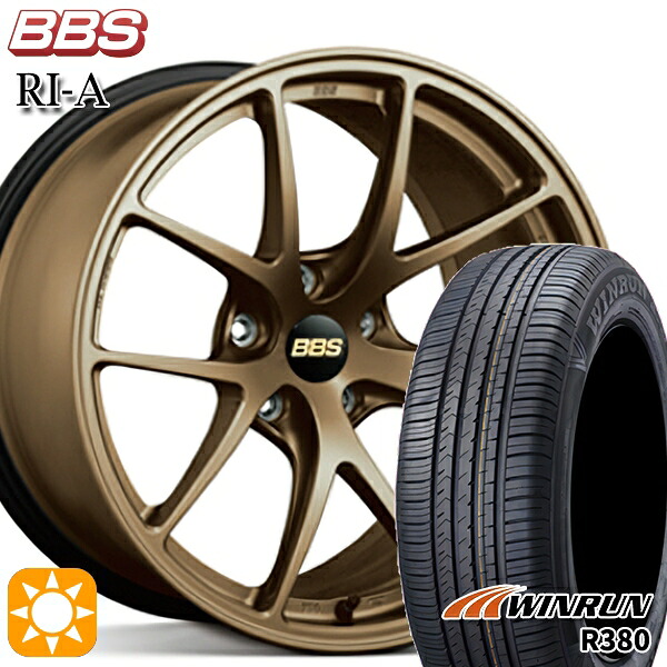 【取付対象】マツダ6 エクストレイル 225/60R18 104V XL ウィンラン R380 BBS RI-A マットブロンズ（MBZ） 18インチ 8.0J 5H114.3 サマータイヤホイールセット