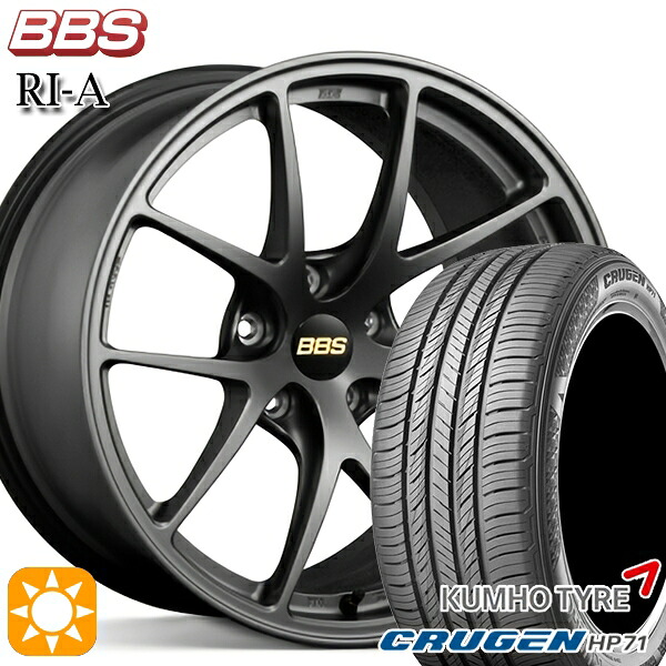 【取付対象】235/60R18 107V XL クムホ クルーゼン HP71 BBS RI-A マットグレイ(MGR) 18インチ 8.0J 5H114.3 サマータイヤホイールセット |エムオートギャラリー