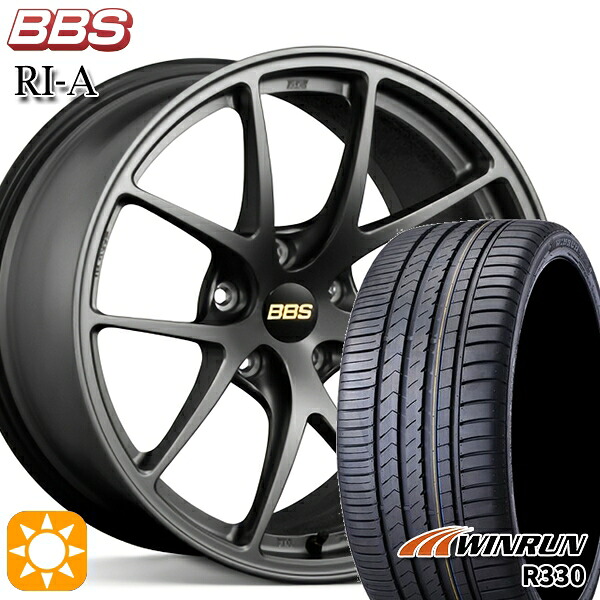 【取付対象】C-HR レガシィB4 225/50R18 95W ウィンラン R330 BBS RI-A マットグレイ（MGR） 18インチ 7.5J 5H114.3 サマータイヤホイールセット
