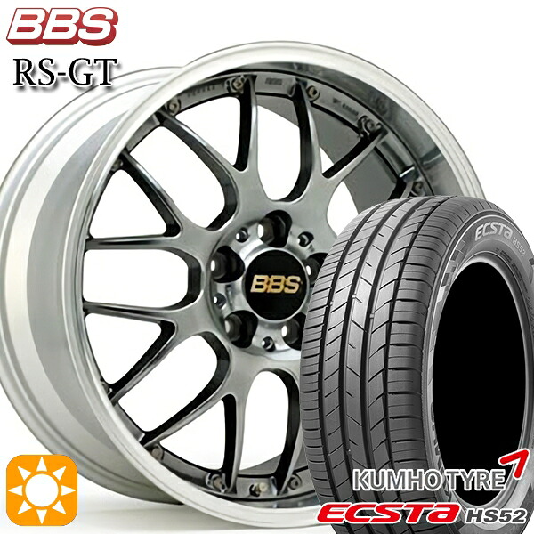 【取付対象】C-HR カローラクロス 215/60R17 100V XL クムホ エクスタ HS52 BBS RS-GT DB-SLD 17インチ 7.0J 5H114.3 サマータイヤホイールセット ｜エムオートギャラリー