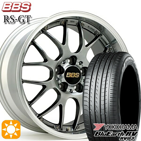 【取付対象】C-HR カローラクロス 225/45R19 96W XL ヨコハマ ブルーアース RV03 BBS RS-GT DB-SLD 19インチ 8.0J 5H114.3 サマータイヤホイールセット