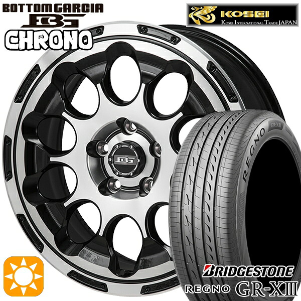【取付対象】アイシス ノア/ヴォクシー 215/45R17 91W XL ブリヂストン レグノ GR-X3 コーセイ ボトムガルシア クロノ ブラックポリッシュ 17インチ 7.0J 5H114.3 サマータイヤホイールセット ｜エムオートギャラリー