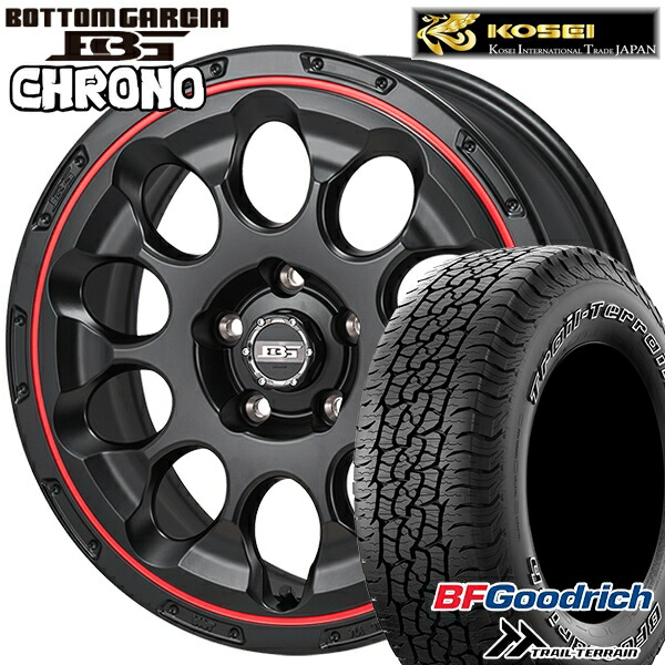 【取付対象】225/65R17 102T ORWL BFグッドリッチ トレールテレーン コーセイ ボトムガルシア クロノ セミグロスブラック/レッドリム 17インチ 7.0J 5H114.3 サマータイヤホイールセット ｜エムオートギャラリー