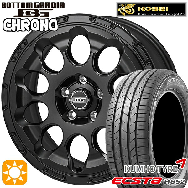 【取付対象】C-HR カローラクロス 215/60R17 100V XL クムホ エクスタ HS52 コーセイ ボトムガルシア クロノ セミグロスブラック 17インチ 7.0J 5H114.3 サマータイヤホイールセット ｜エムオートギャラリー
