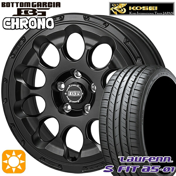 【取付対象】215/55R17 94W ラウフェン S FIT aS-01 LH02 コーセイ ボトムガルシア クロノ セミグロスブラック 17インチ 7.0J 5H114.3 サマータイヤホイールセット