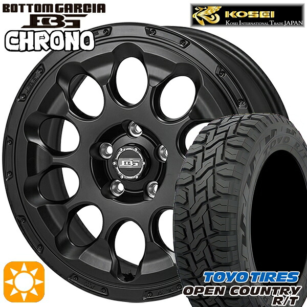 【取付対象】エクストレイル フォレスター 225/60R17 99Q トーヨー オープンカントリー R/T コーセイ ボトムガルシア クロノ セミグロスブラック 17インチ 7.0J 5H114.3 サマータイヤホイールセット ｜エムオートギャラリー