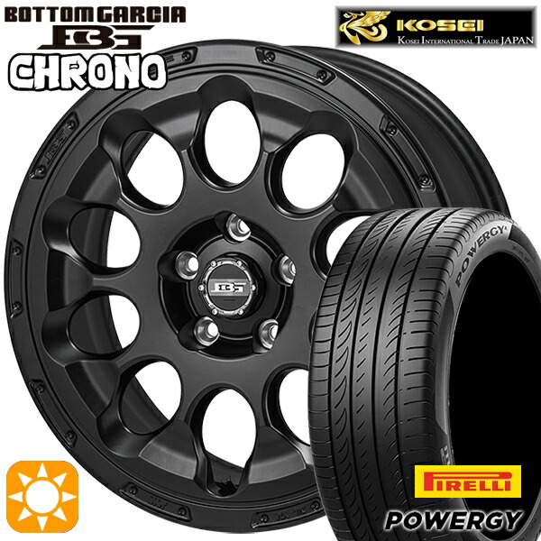 【取付対象】リーフ レヴォーグ 215/50R17 95W XL ピレリ パワジー コーセイ ボトムガルシア クロノ セミグロスブラック 17インチ 7.0J 5H114.3 サマータイヤホイールセット