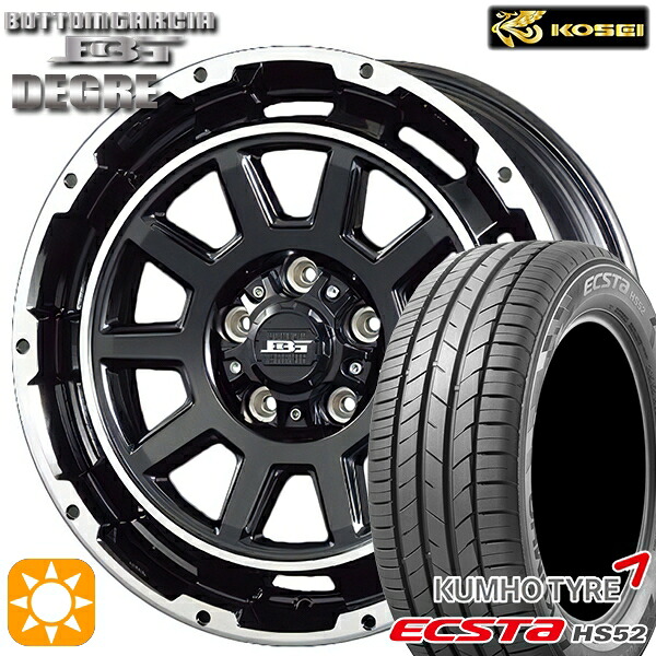 【取付対象】215/60R17 100V XL クムホ エクスタ HS52 コーセイ ボトムガルシア ディグレ ブラックポリッシュ 17インチ 7.0J 5H114.3 サマータイヤホイールセット ｜エムオートギャラリー