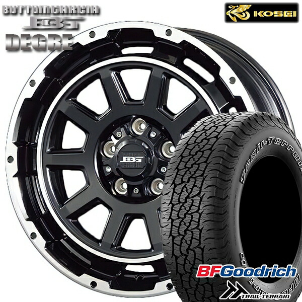【取付対象】245/65R17 111T ORWL BFグッドリッチ トレールテレーン コーセイ ボトムガルシア ディグレ ブラックポリッシュ 17インチ 7.0J 5H114.3 サマータイヤホイールセット